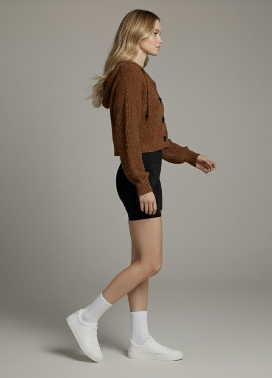 Relaxed Knit Hooded Cardigan