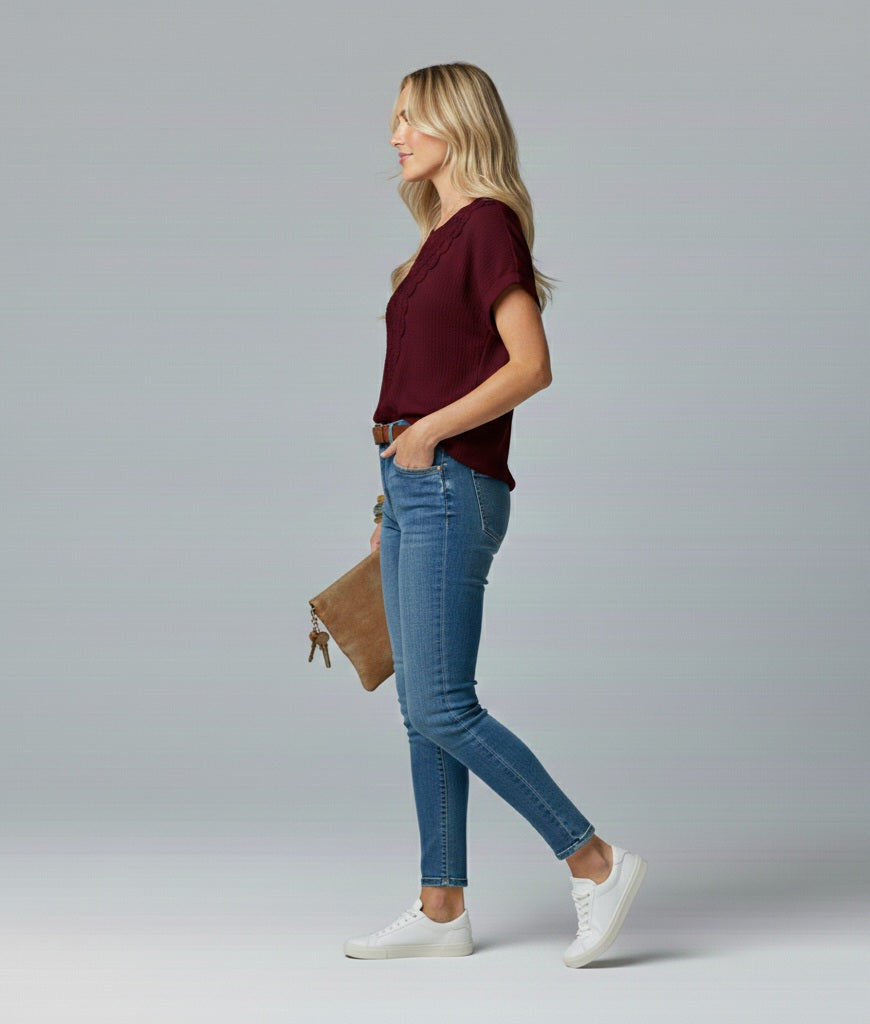 Embroidered Casual Summer Top
