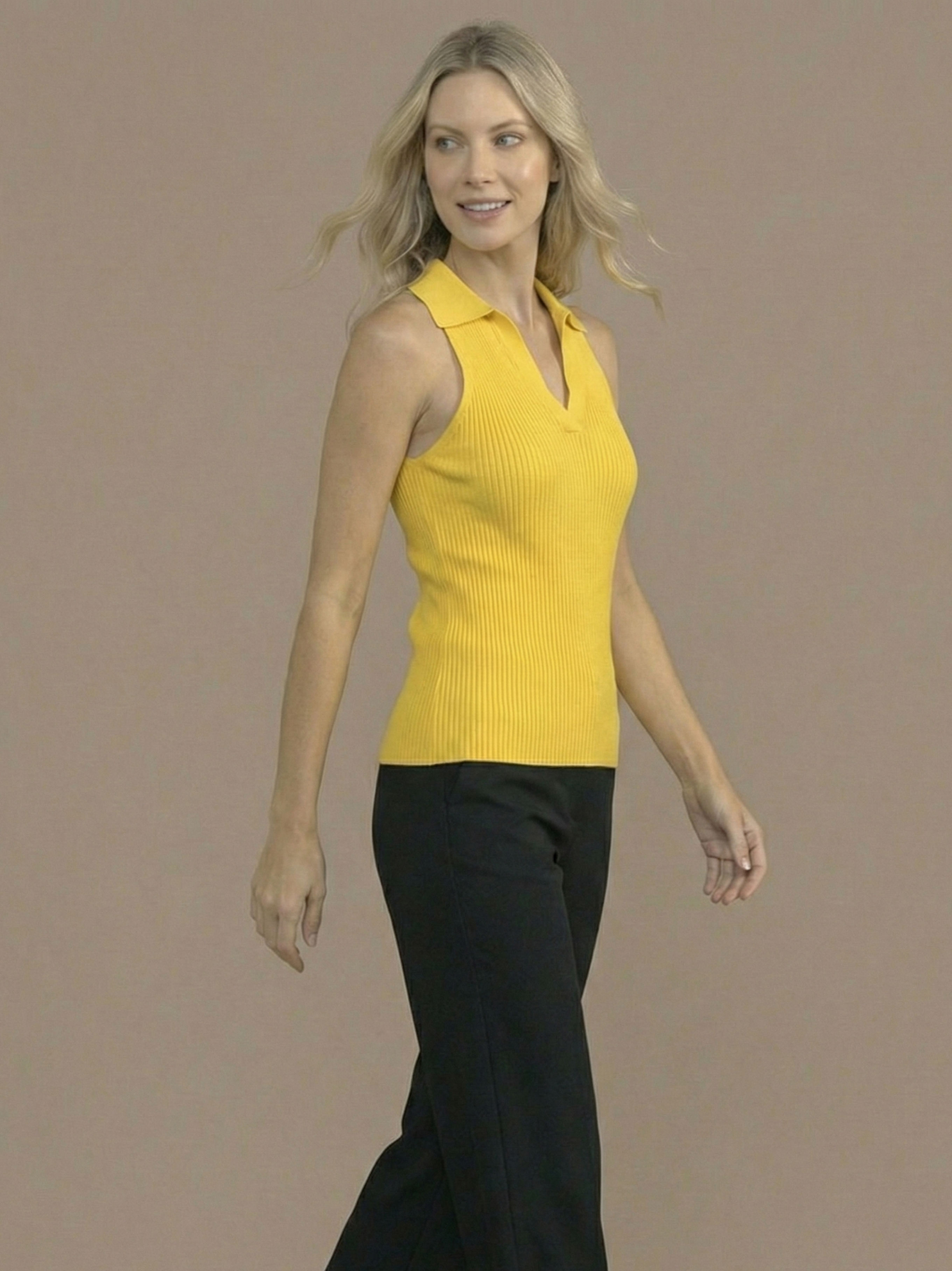 Stella V-Neck Ribbed Top