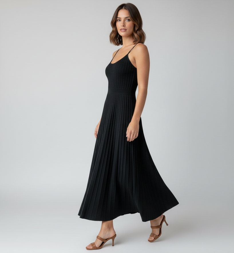 Leila Pleated Midi Dress