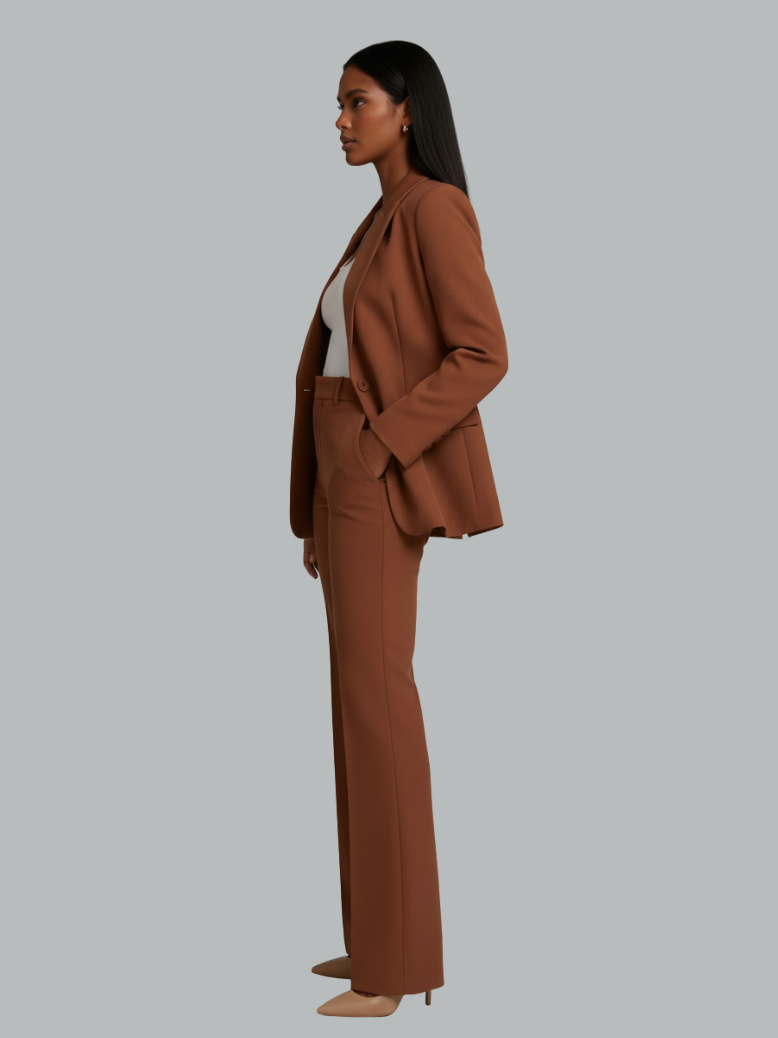 Chic Cotton Blend Suit Set