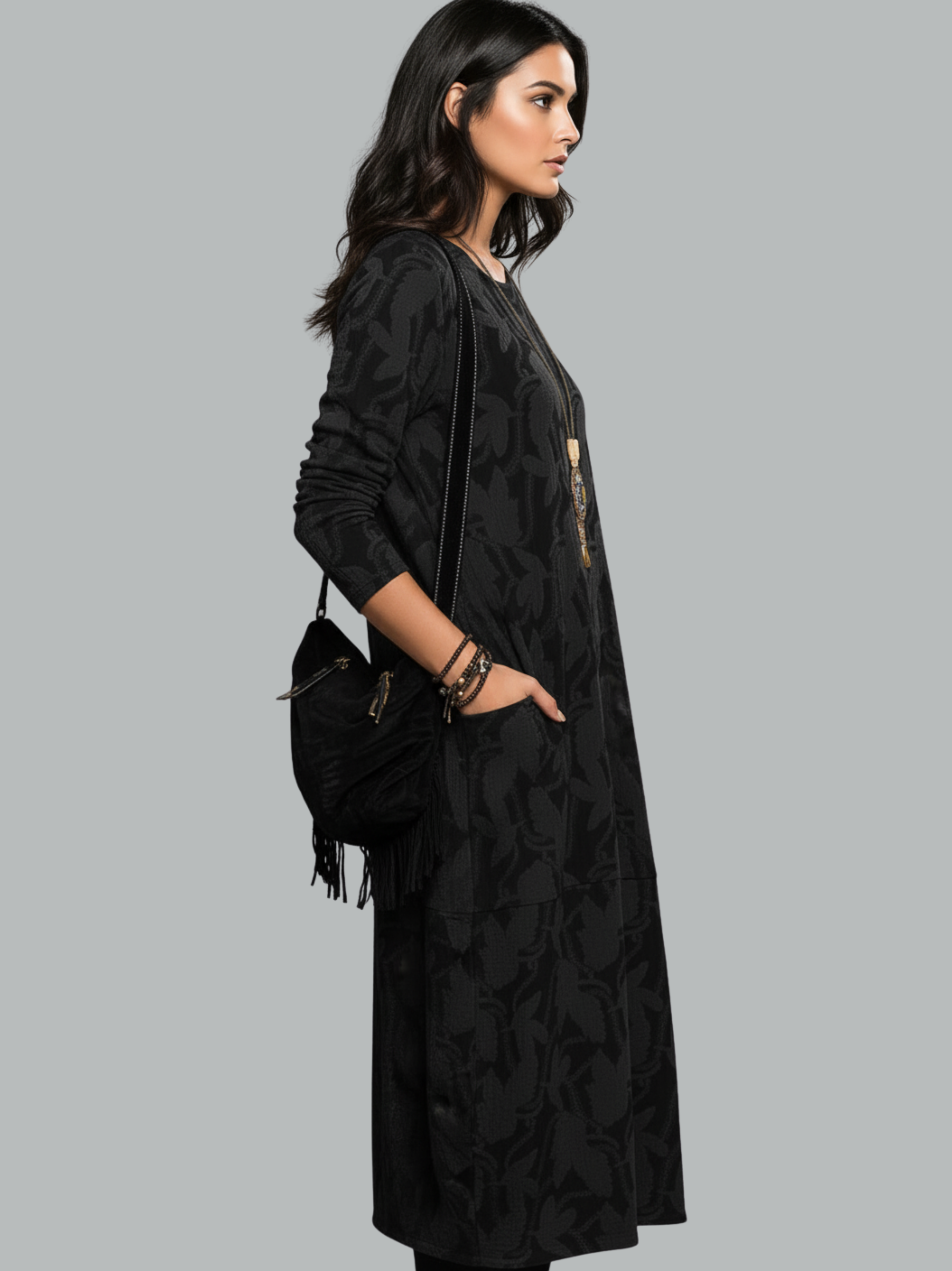 Clara Printed Long Sleeve Dress