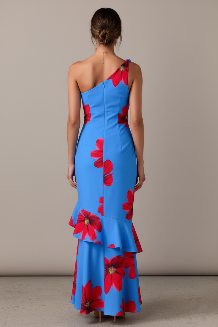 One-Shoulder Bloom Maxi Dress