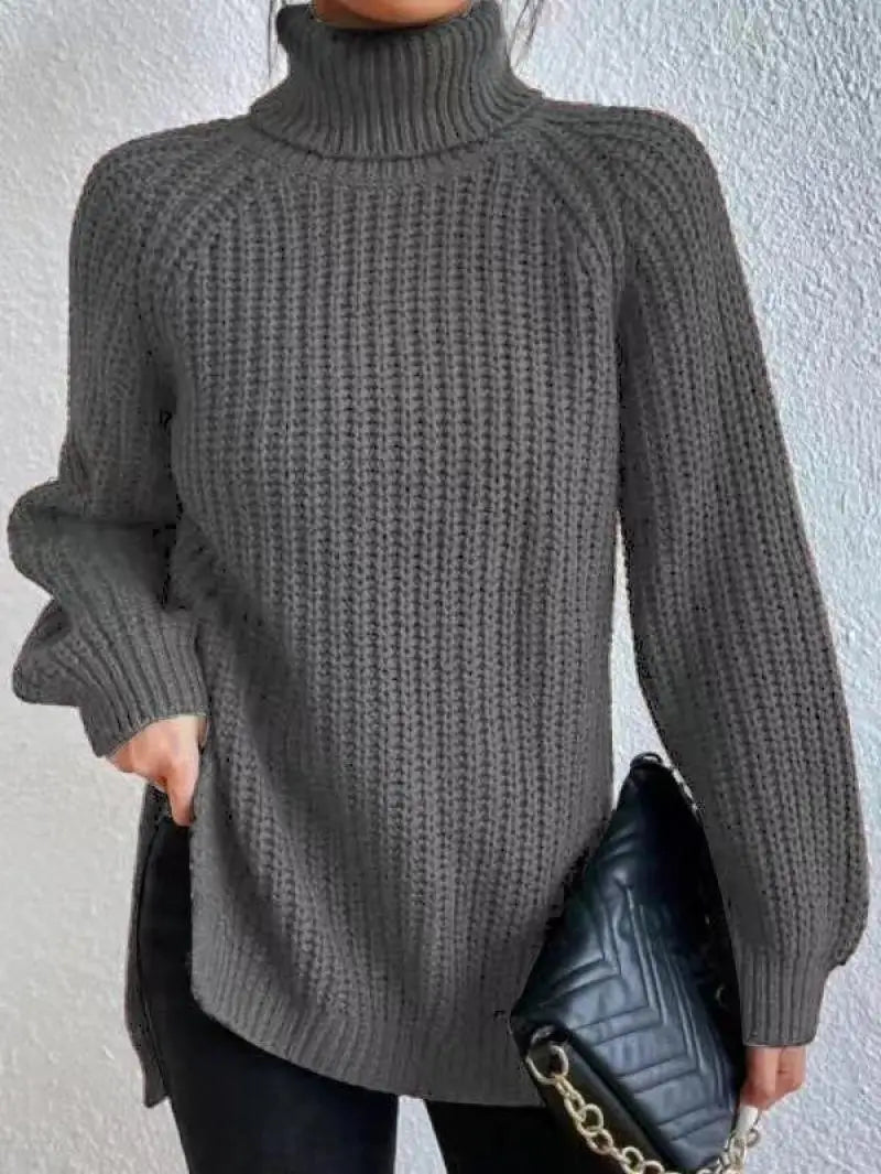 Oversized Knit Turtleneck Pullover Sweater