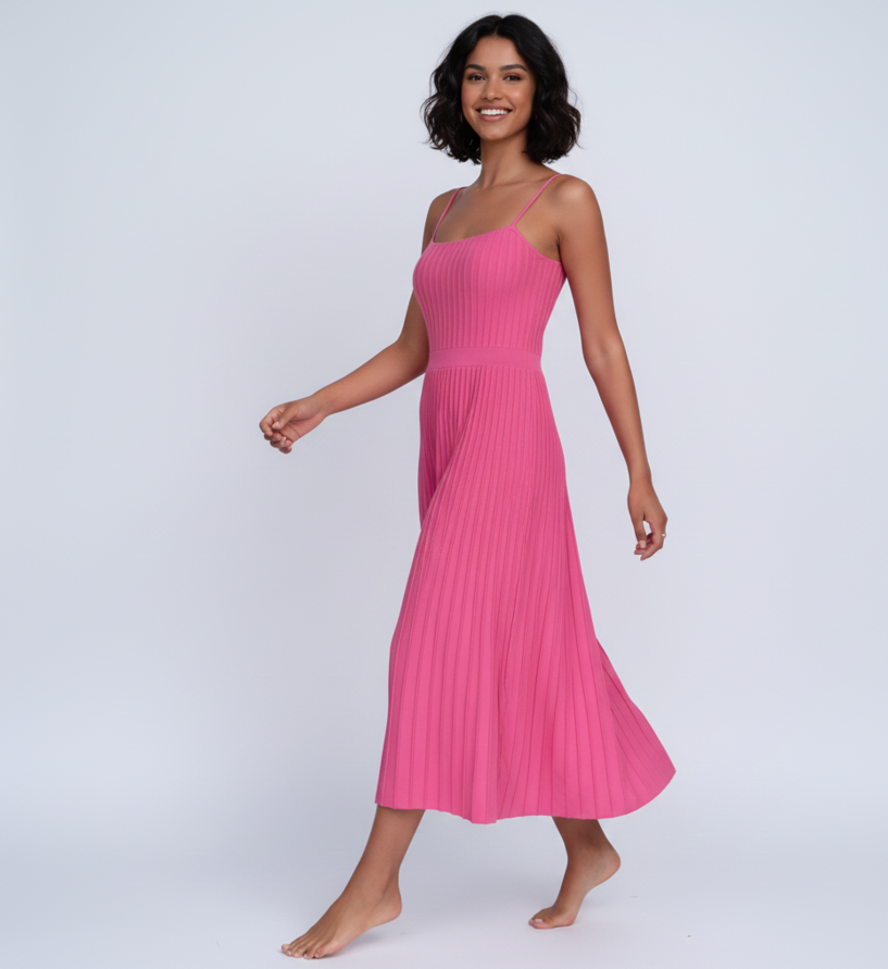 Leila Pleated Midi Dress