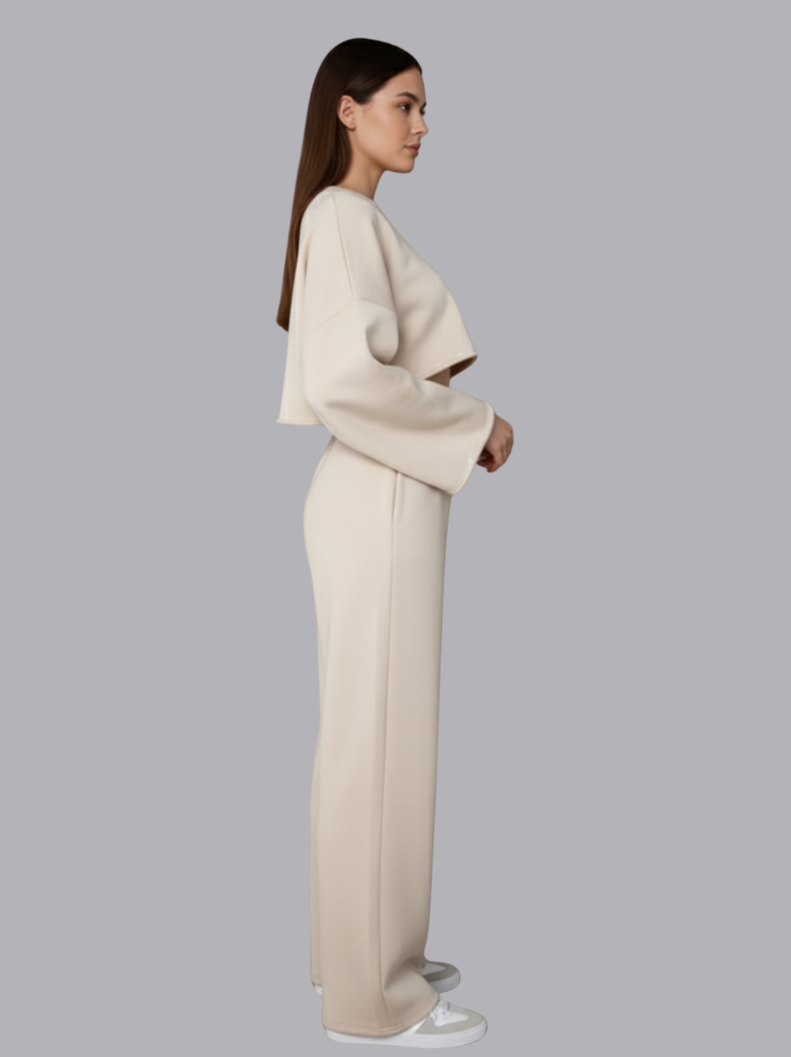 Cropped Long Sleeve Top and Jogger Pants Set