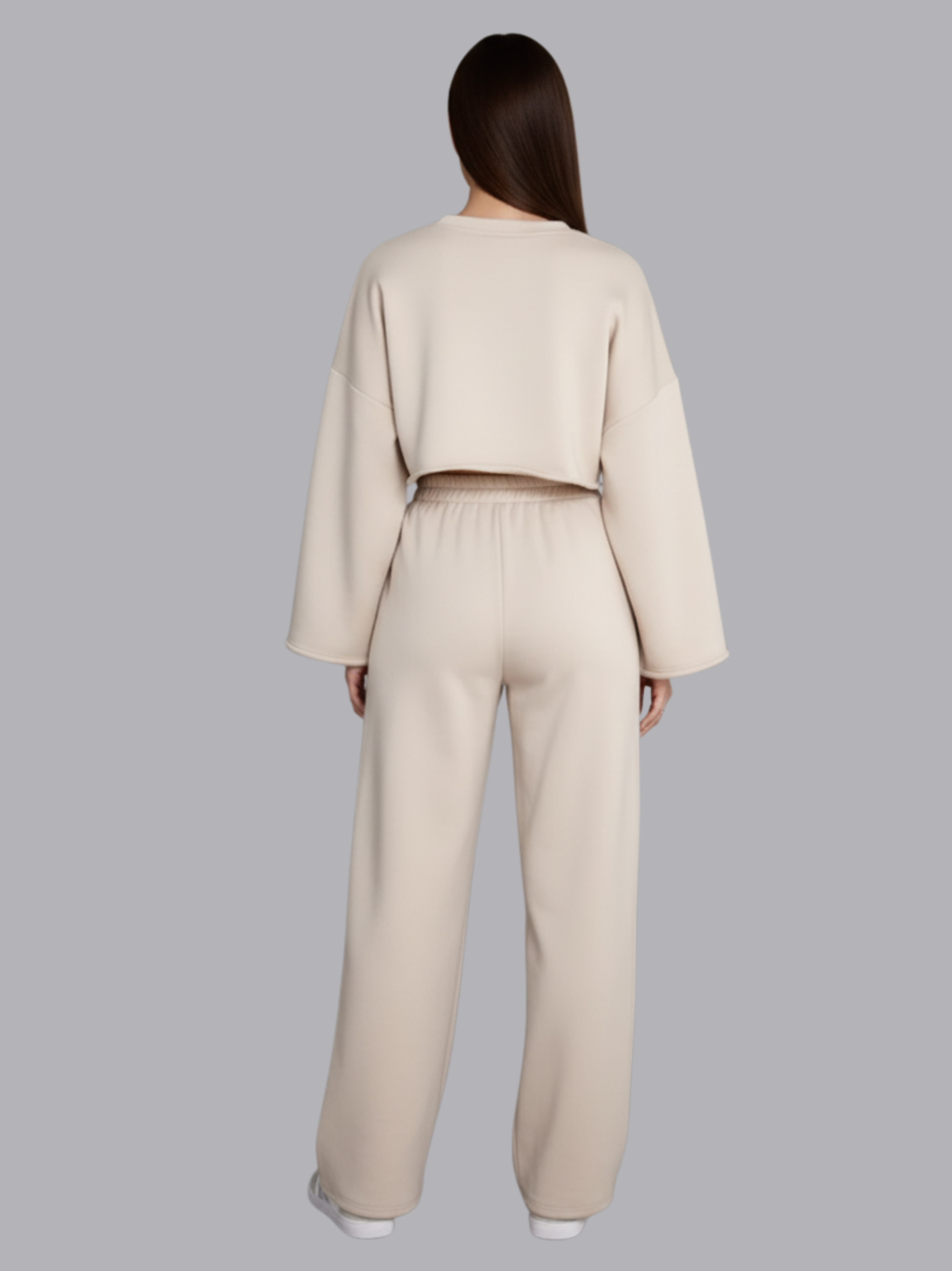 Cropped Long Sleeve Top and Jogger Pants Set