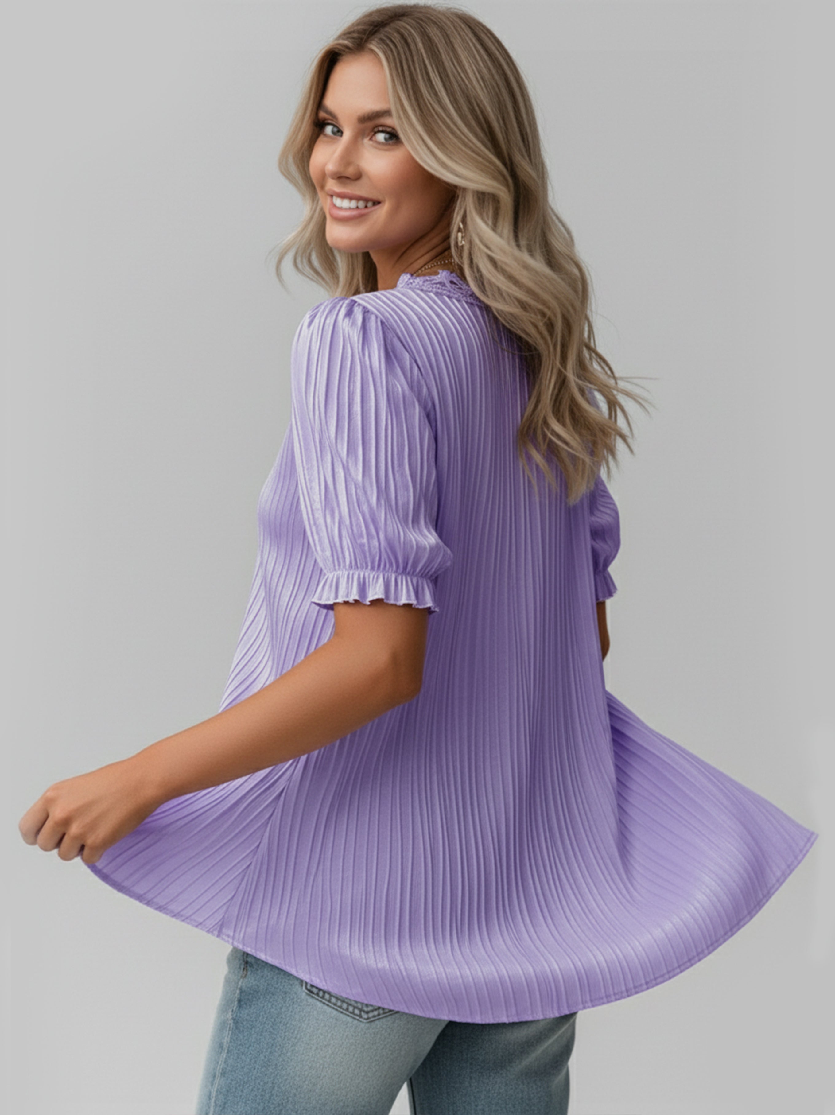 Minimal V-Neck Short Sleeve Shirt