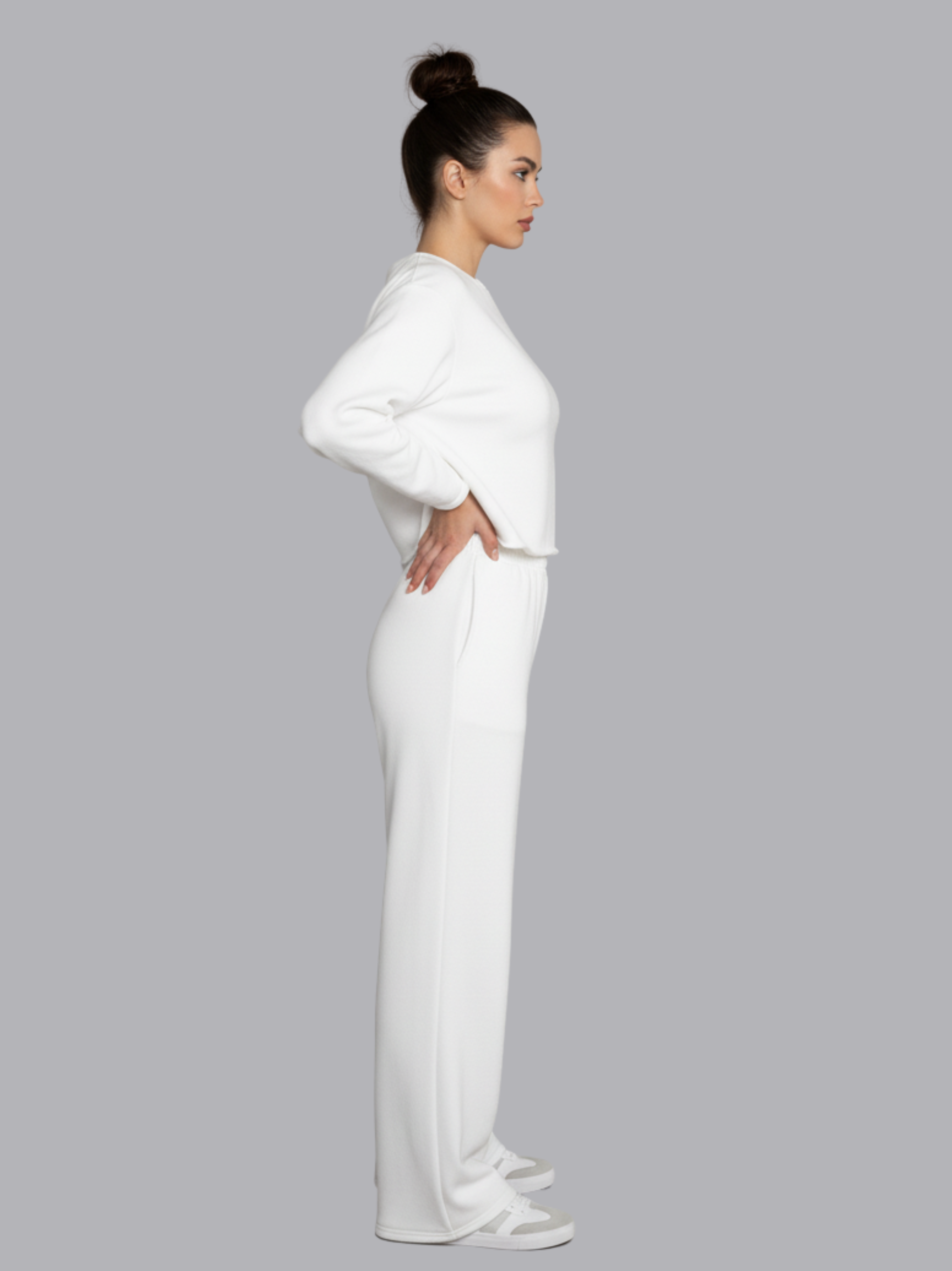 Cropped Long Sleeve Top and Jogger Pants Set