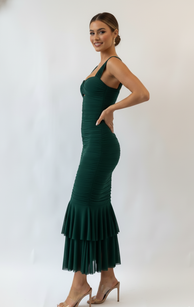 Pleated High-Waist Mermaid Dress
