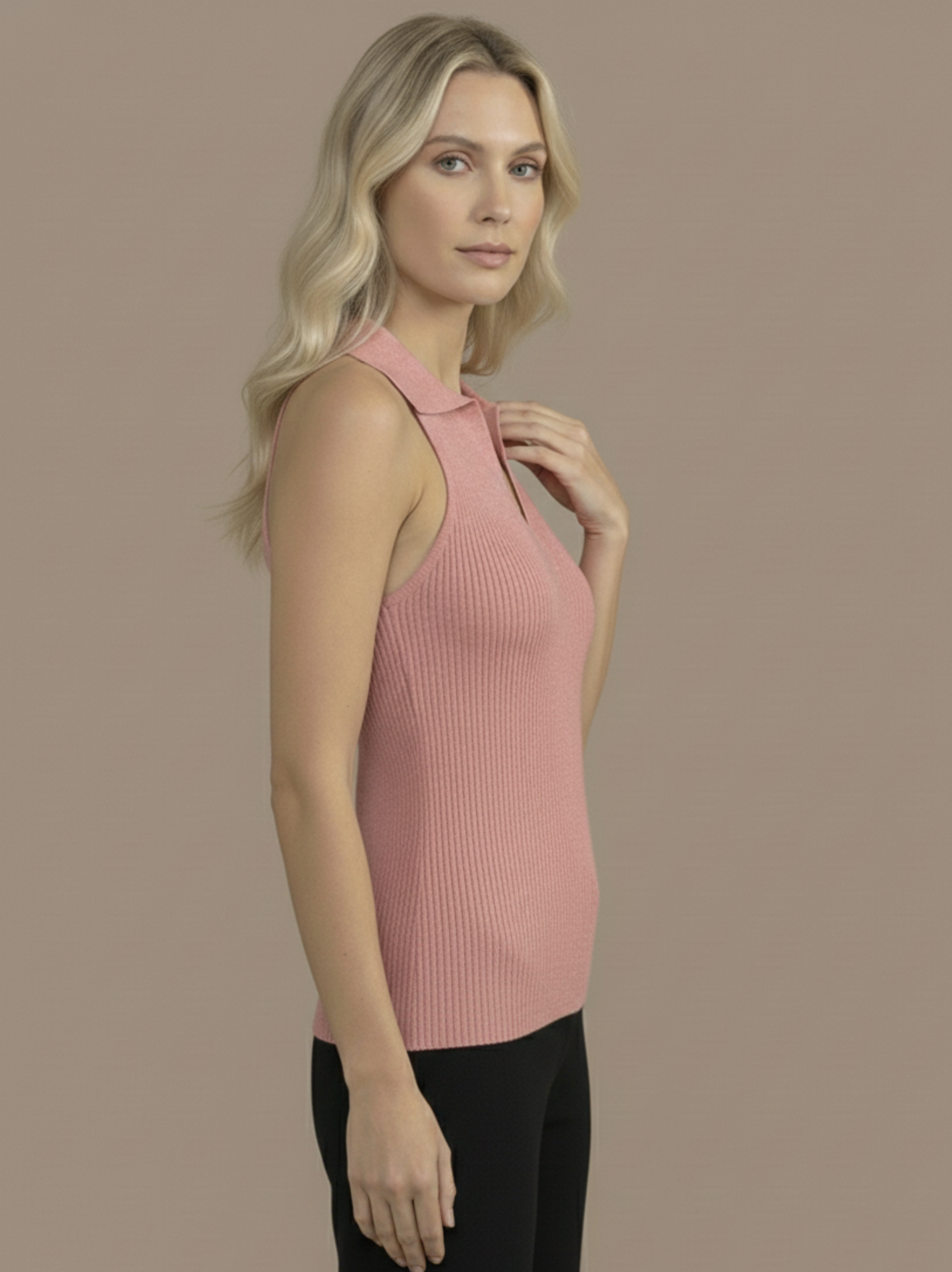 Stella V-Neck Ribbed Top