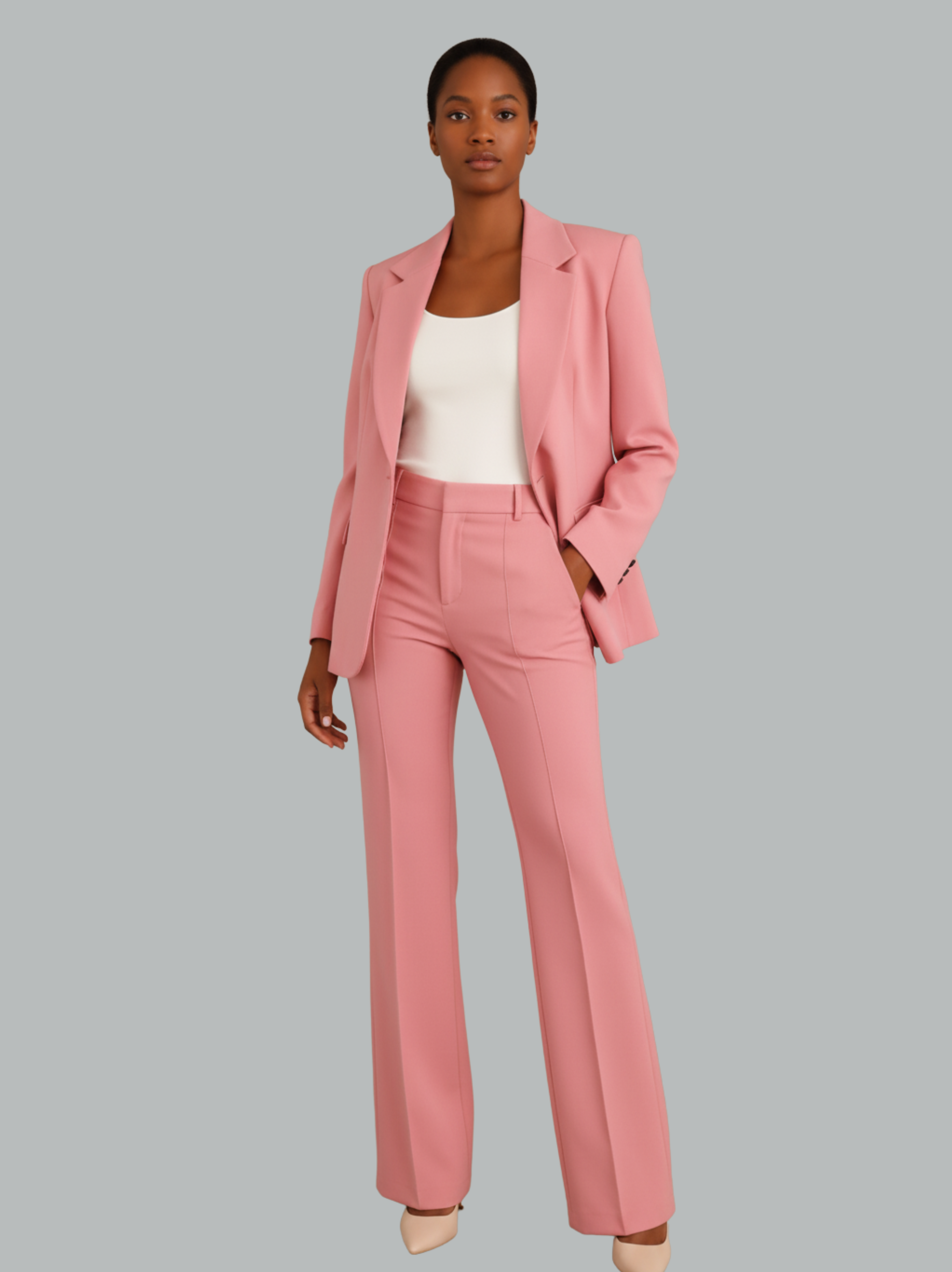 Chic Cotton Blend Suit Set