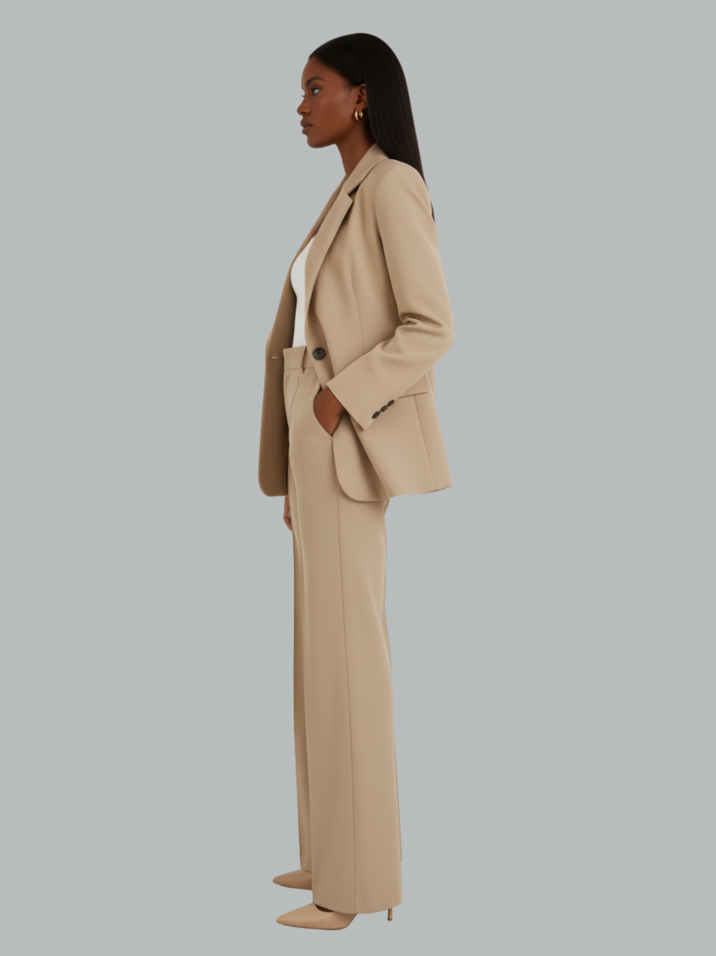 Chic Cotton Blend Suit Set