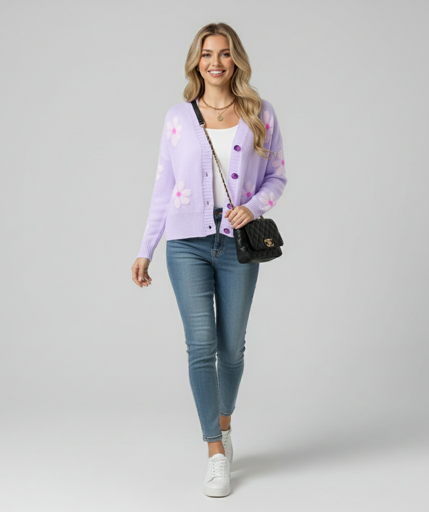 Daria Flower Pattern Sweater